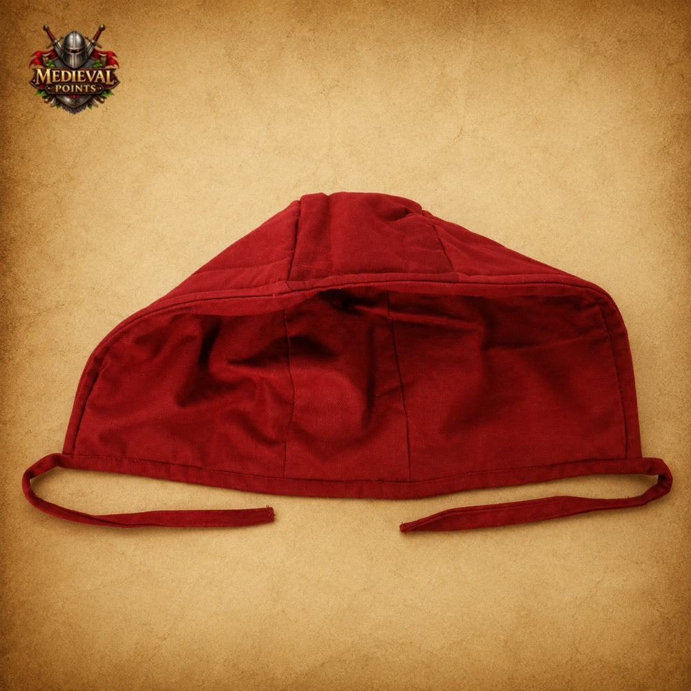 Medieval Quilted Cotton Arming Cap – Padded Armor Hood for LARP, HEMA, SCA & Reenactment