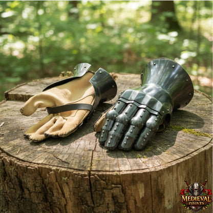Mild steel Hourglass Gauntlets – 16G Steel Knight Armor Gloves for LARP & Cosplay