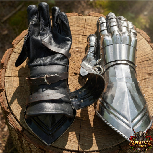 Medieval Steel Gauntlet Gloves Knight Armor Hand Protection for LARP Cosplay