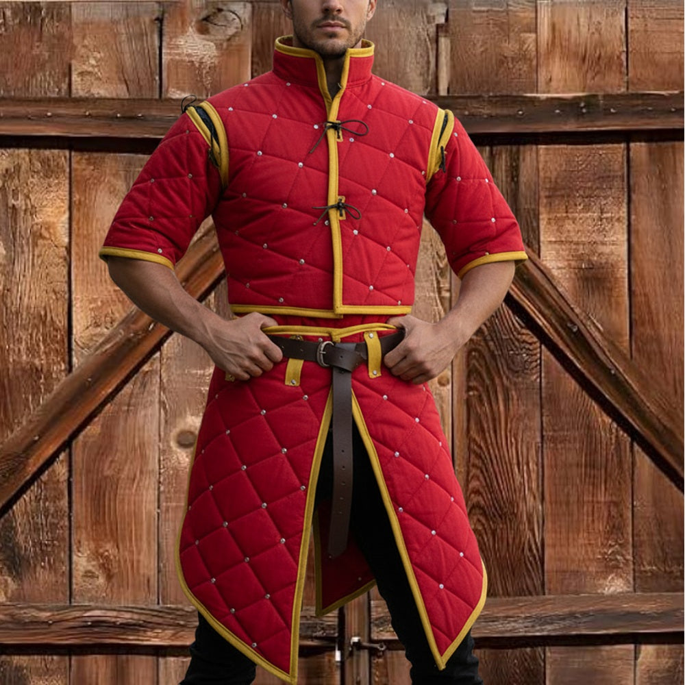 Female Medieval Padded Gambeson Costume: Renfaire Larp Armor clothing for Halloween events