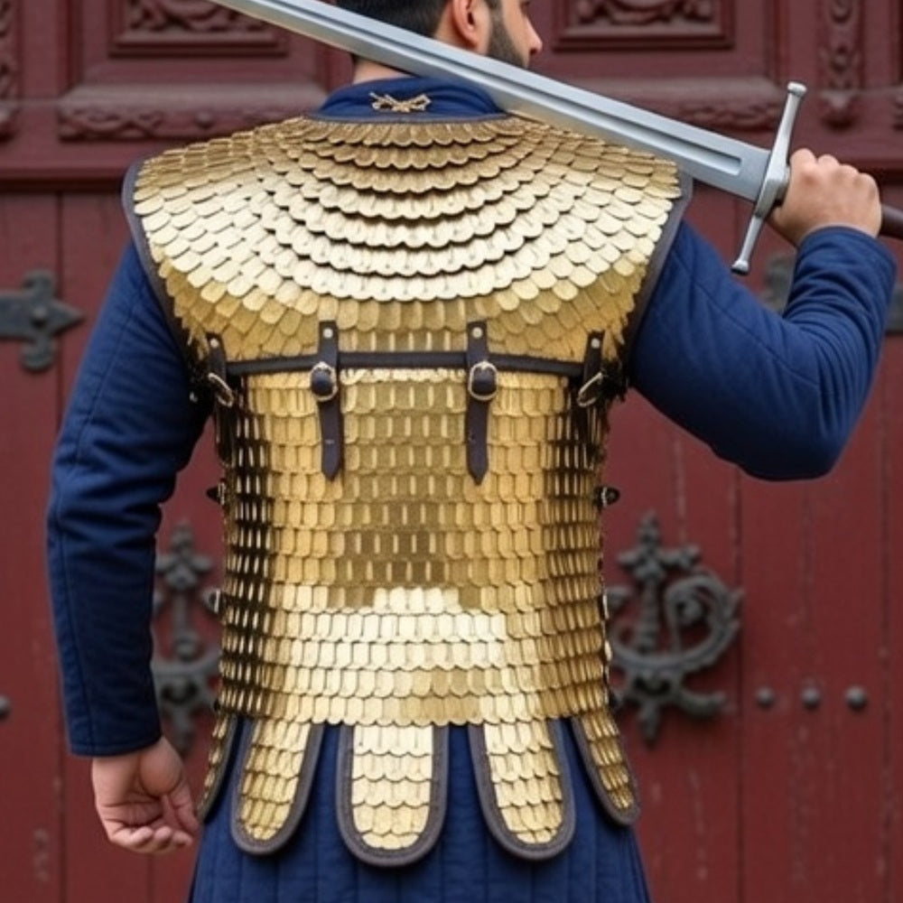 Brass Lorica Squamata: Roman Scale Armor Reenactment Scale size (36/26 ) - Ren Faire Costume