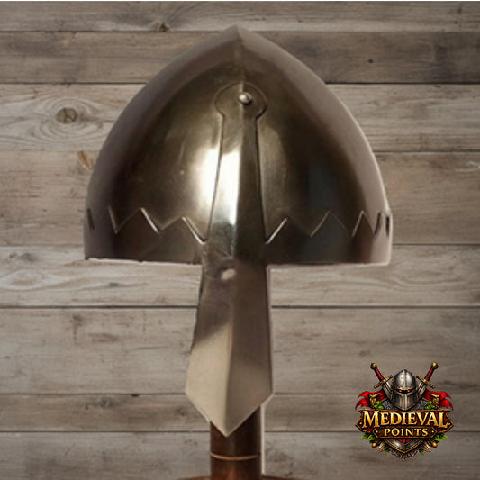 Norman Nasal Helmet: Medieval Knight helmet Replica with Stand
