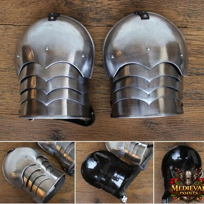Simple XIV Century Medieval Pauldrons arm| Steel Pauldrons| pauldrons sca armor steel armor medieval SCA Larp, Thanks giving gift