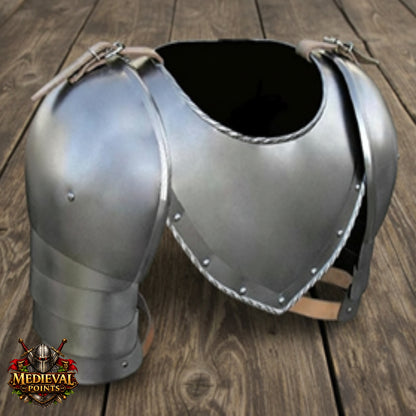 Medieval Steel Shoulder Armor Pauldrons Knight LARP Costume Spaulders Set
