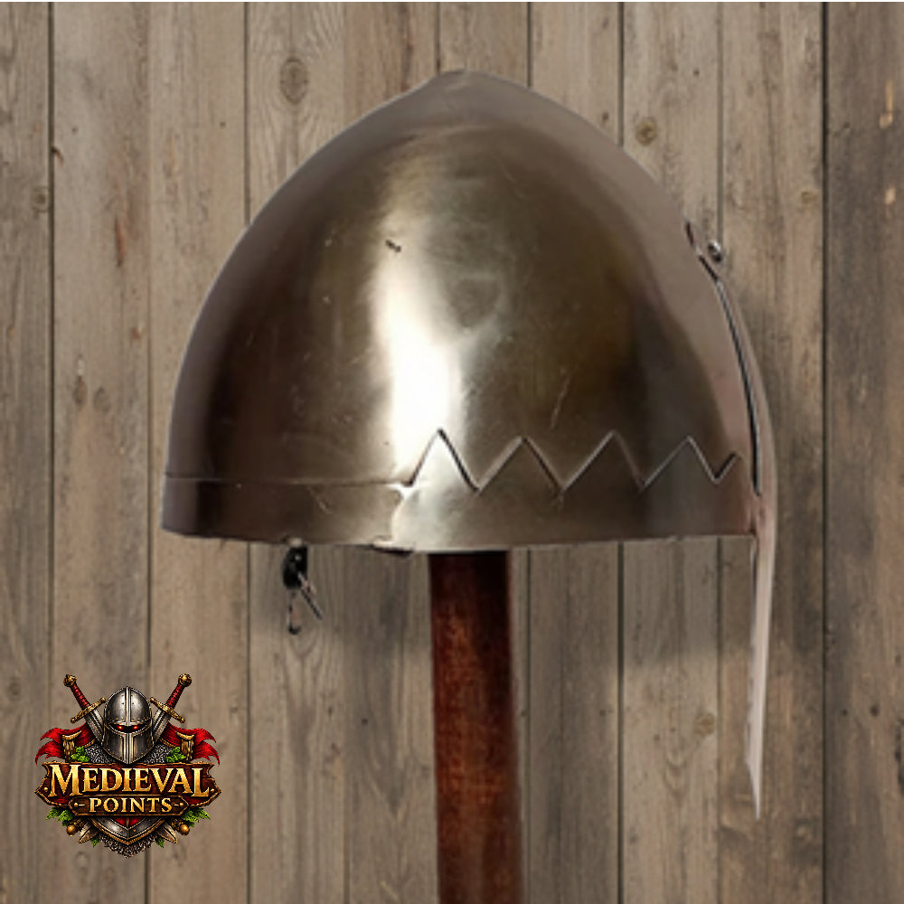 Norman Nasal Helmet: Medieval Knight helmet Replica with Stand