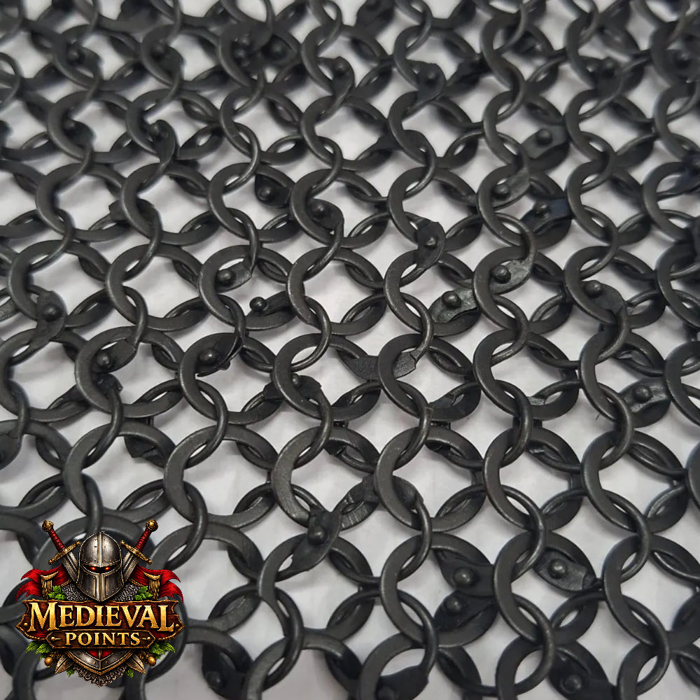 9MM Mild Steel Chainmail Hauberk Round Riveted Medieval Armor Shirt