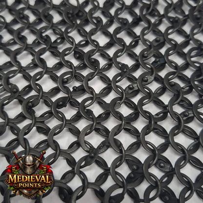 9MM Mild Steel Chainmail Hauberk Round Riveted Medieval Armor Shirt