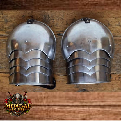 Simple XIV Century Medieval Pauldrons arm| Steel Pauldrons| pauldrons sca armor steel armor medieval SCA Larp, Thanks giving gift