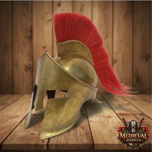 Brass Antic Spartan Warrior Helmet: 300 Movie Replica,