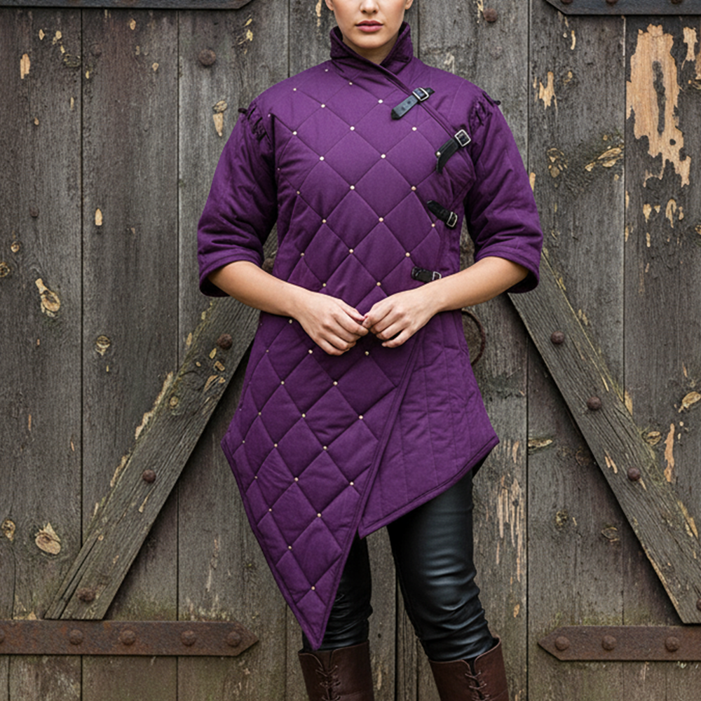 Medieval Gambeson: Purple Padded Armor Costume Fabric Renfaire Viking Costume