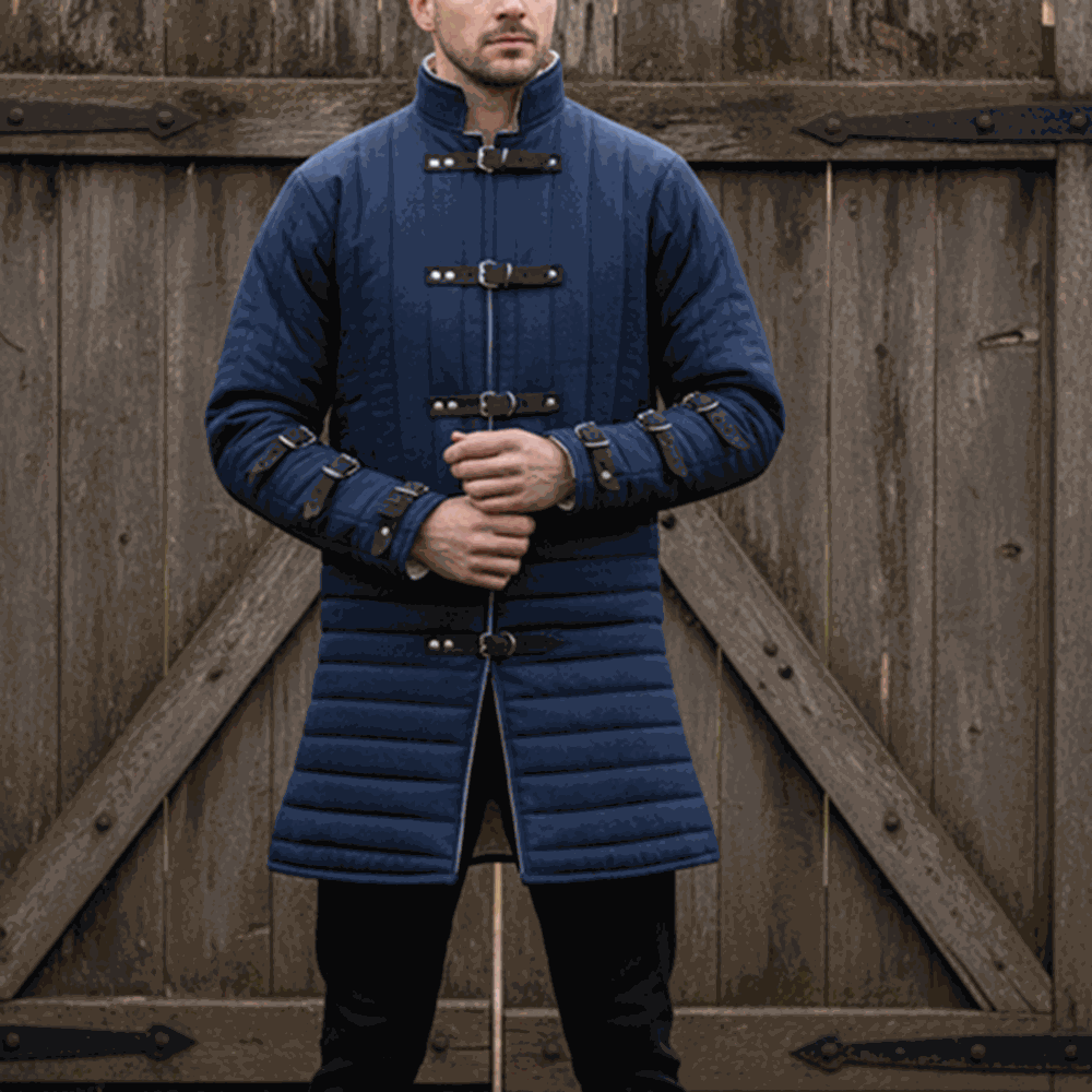 Quilted Gambeson : Historical Navy blue Costume , Halloween Gift