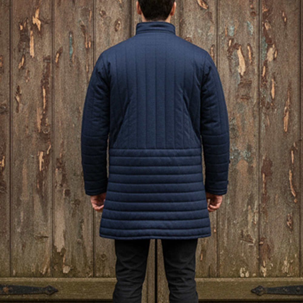 Navy blue quilted gambeson medieval tunic for LARP and reenactment