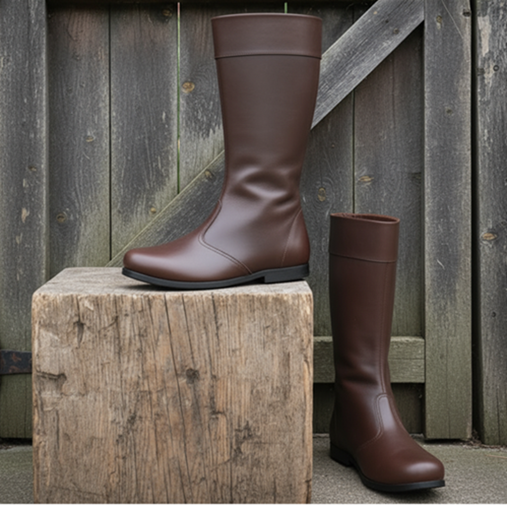 Medieval Leather lises Boots: Ren Faire Viking Pirate Shoes for Halloween events