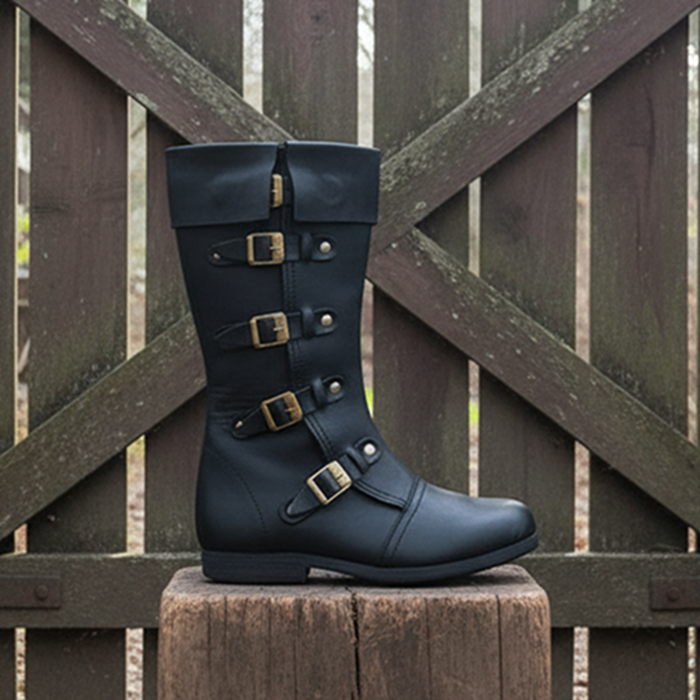 Medieval Renaissance Boots : Viking Pirate Style Ren faire Boots, Brown Reenactments Shoes ,