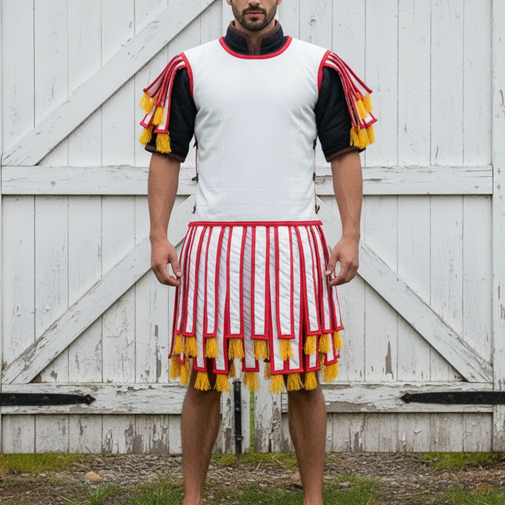 Yellow  Roman Subarmalis: Cotton Padded Armor, Ren-faire Costume