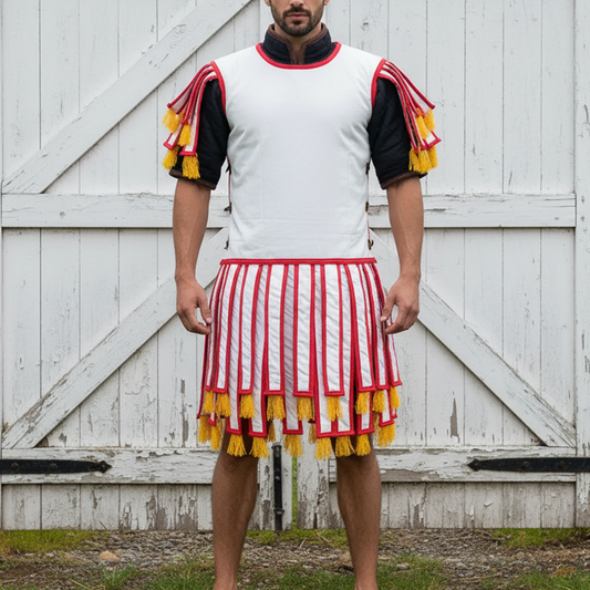 Yellow  Roman Subarmalis: Cotton Padded Armor, Ren-faire Costume