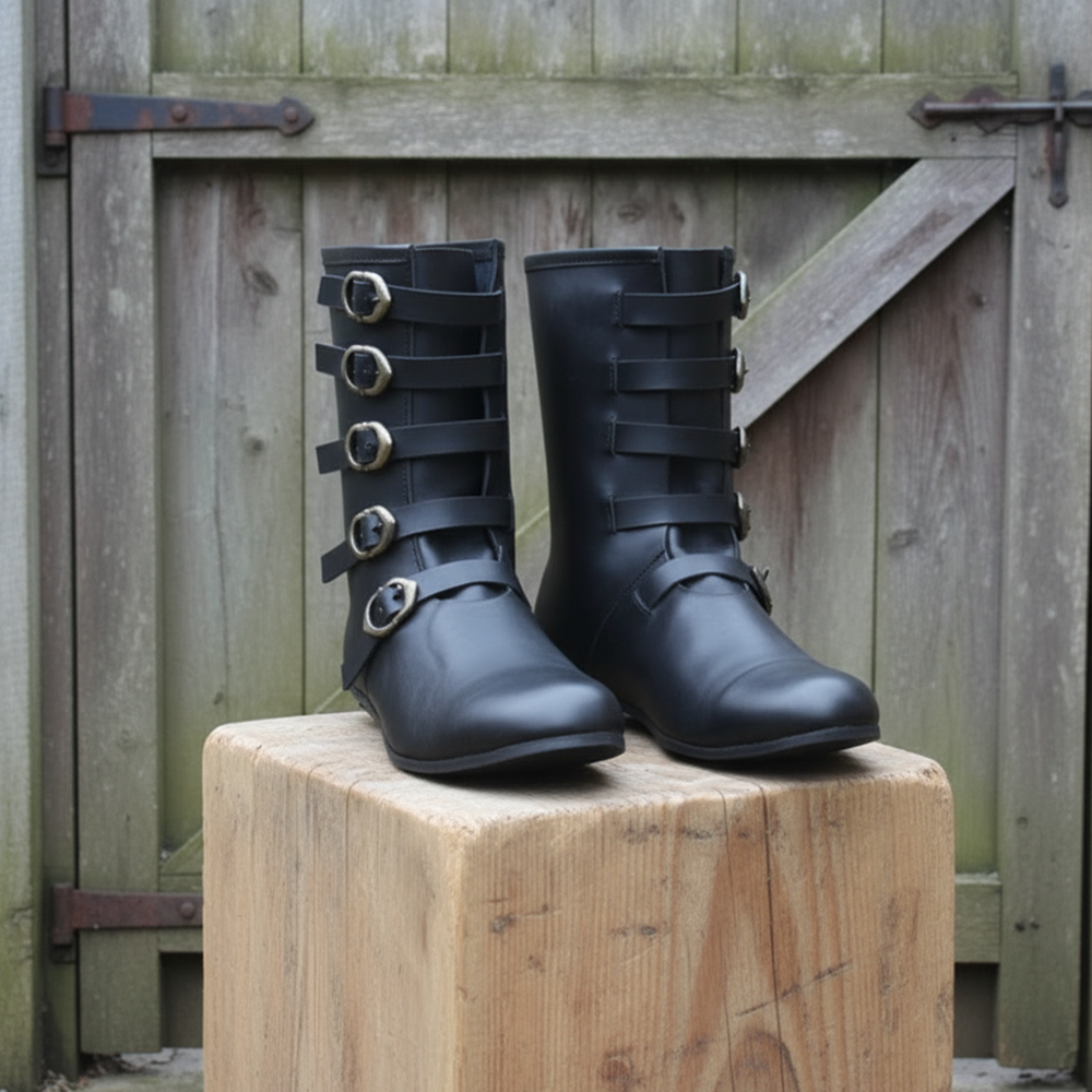 Medieval Leather Boot , Ren Faire Costume , LARP, Pirate Cosplay