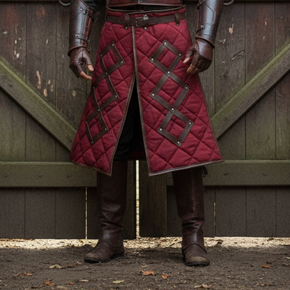 Medieval Gambeson Skirt, Larp & SCA Costume , Cotton Padded Skirt