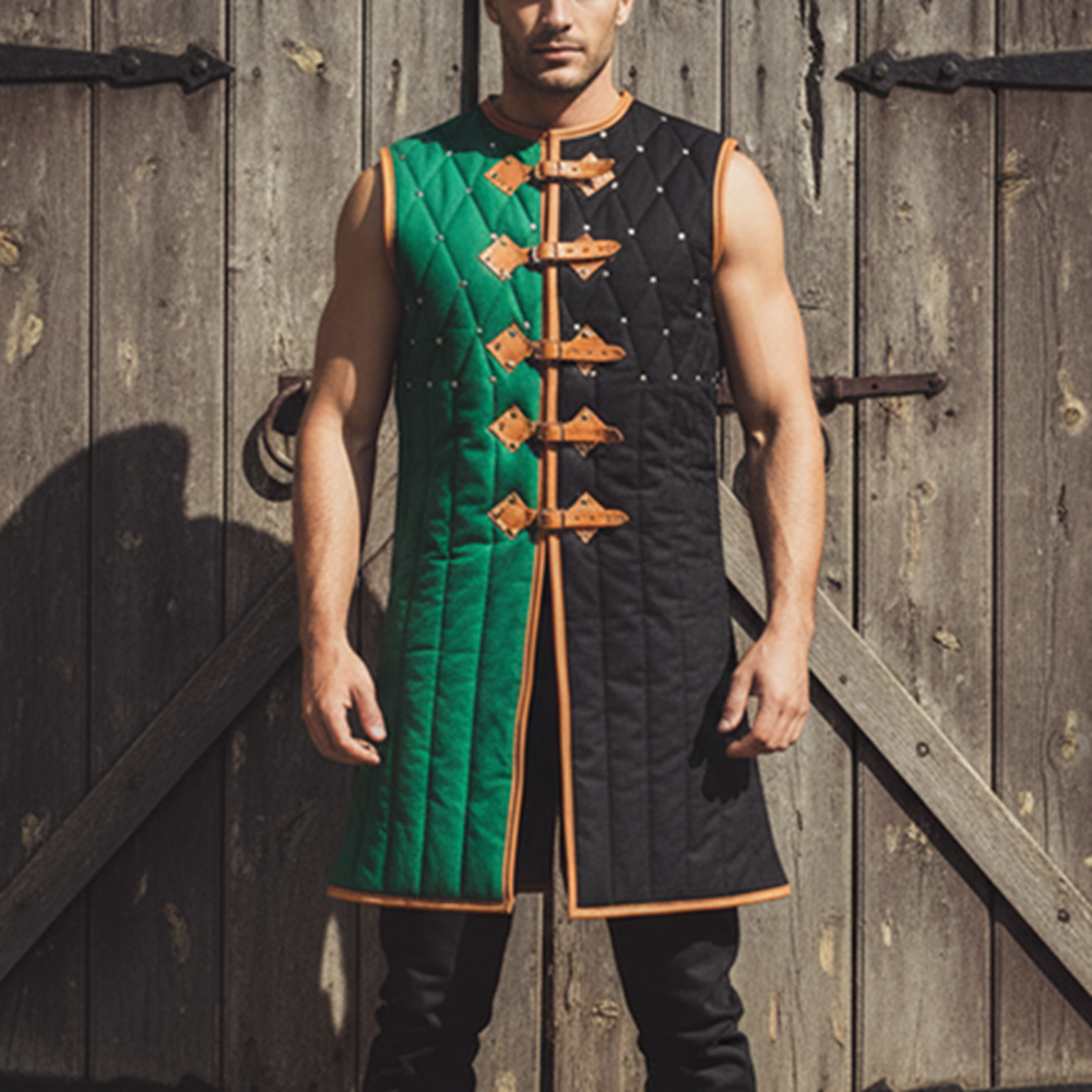 Sleeveless Ren Faire Gambeson, Medieval Padded Costume