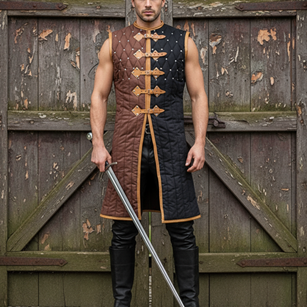 Sleeveless Ren Faire Gambeson, Medieval Padded Costume