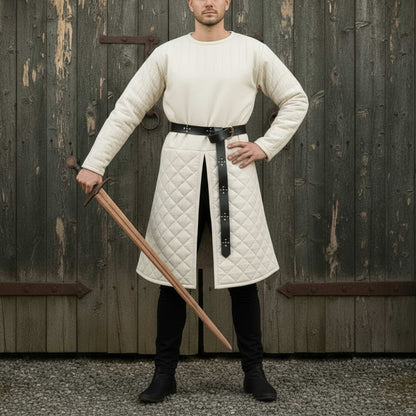 Quilted Gambeson : Ren faire Brown Costume For LARP Event