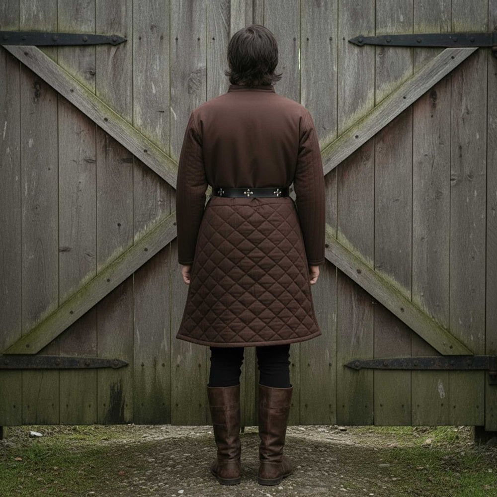Quilted Gambeson : Ren faire Brown Costume For LARP Event
